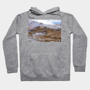 Mammoth Terraces at Mammoth Hot Springs, Yellowstone National Park Wyoming Hoodie